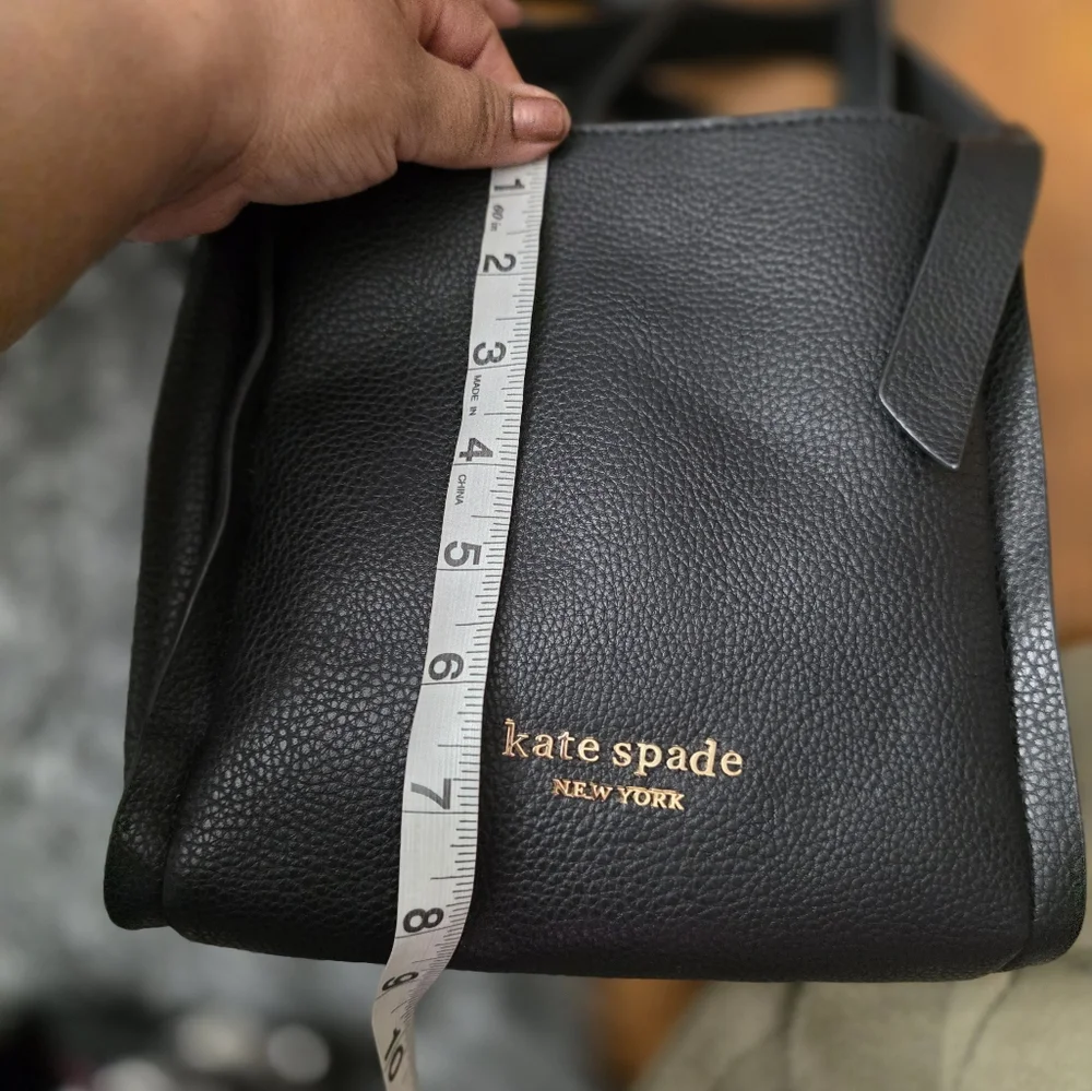 kate spade Black Pebbled Leather Crossbody Bag with Gold Logo - Picture 6 of 13